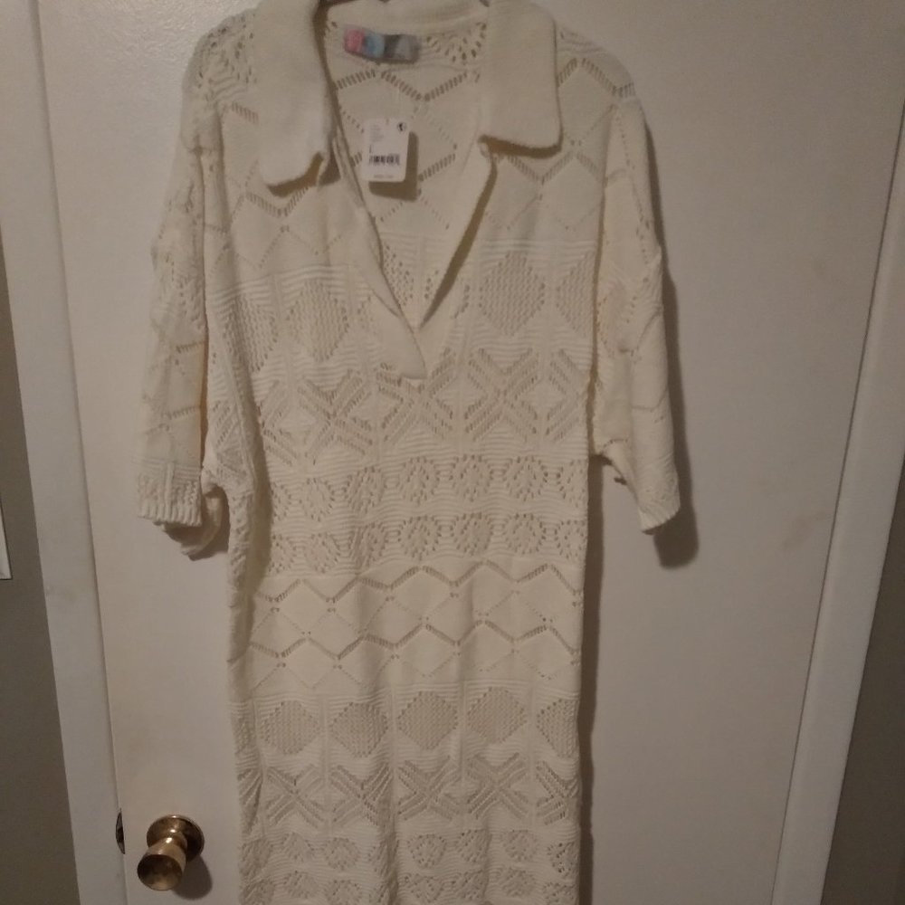 FINAL PRICE Free People dress Islamorada fauxchet sweater dress size large